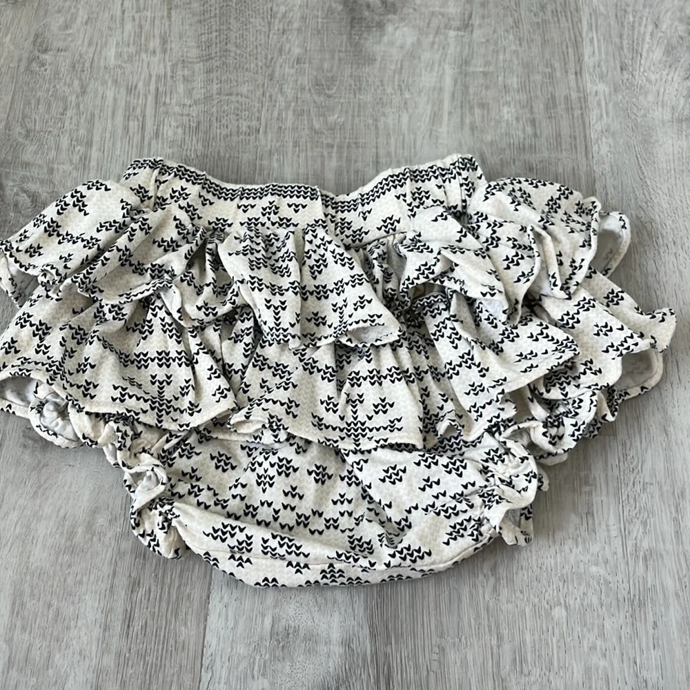 Kate Quinn Bamboo‎ NWT Nordic Snowflake Double Ruffle Bloomer & Headband Bundle